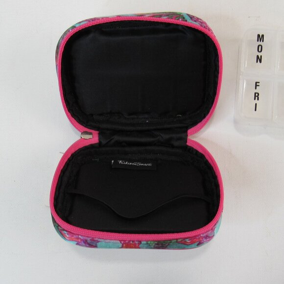 Fashion Smart Travel Mini Pill Case Organize 8 Slots Vitamin Clutch Pink/Blue - Picture 6 of 8